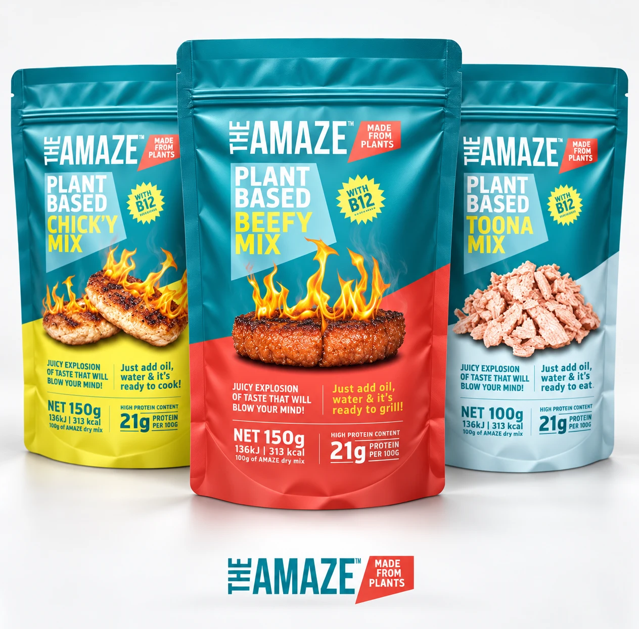The Amaze plant based food product range.